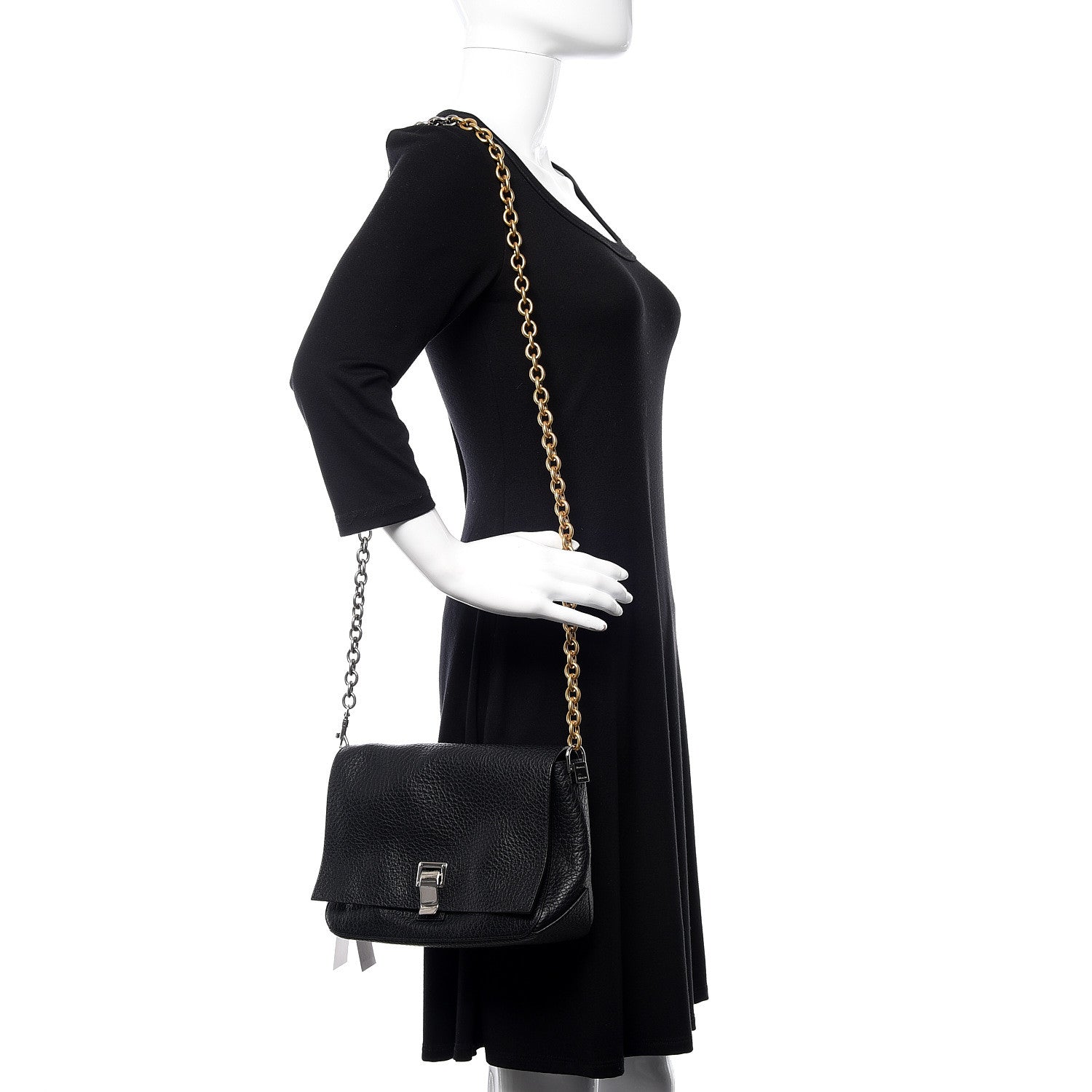 Proenza Schouler Pebbled Calfskin Small Courier Black 2 of 11