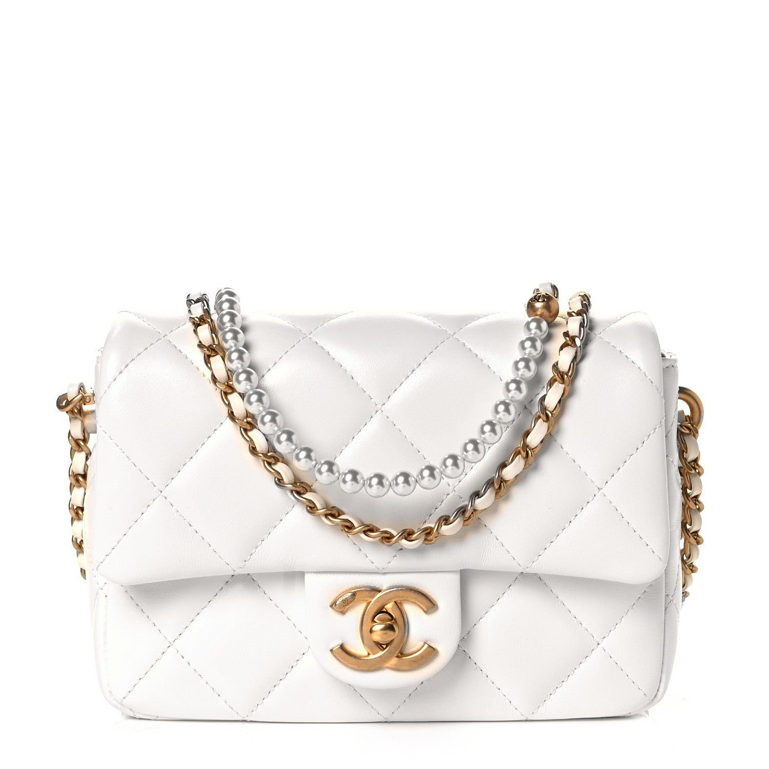 Chanel Lambskin Quilted Mini My Perfect Flap White 1 of 10
