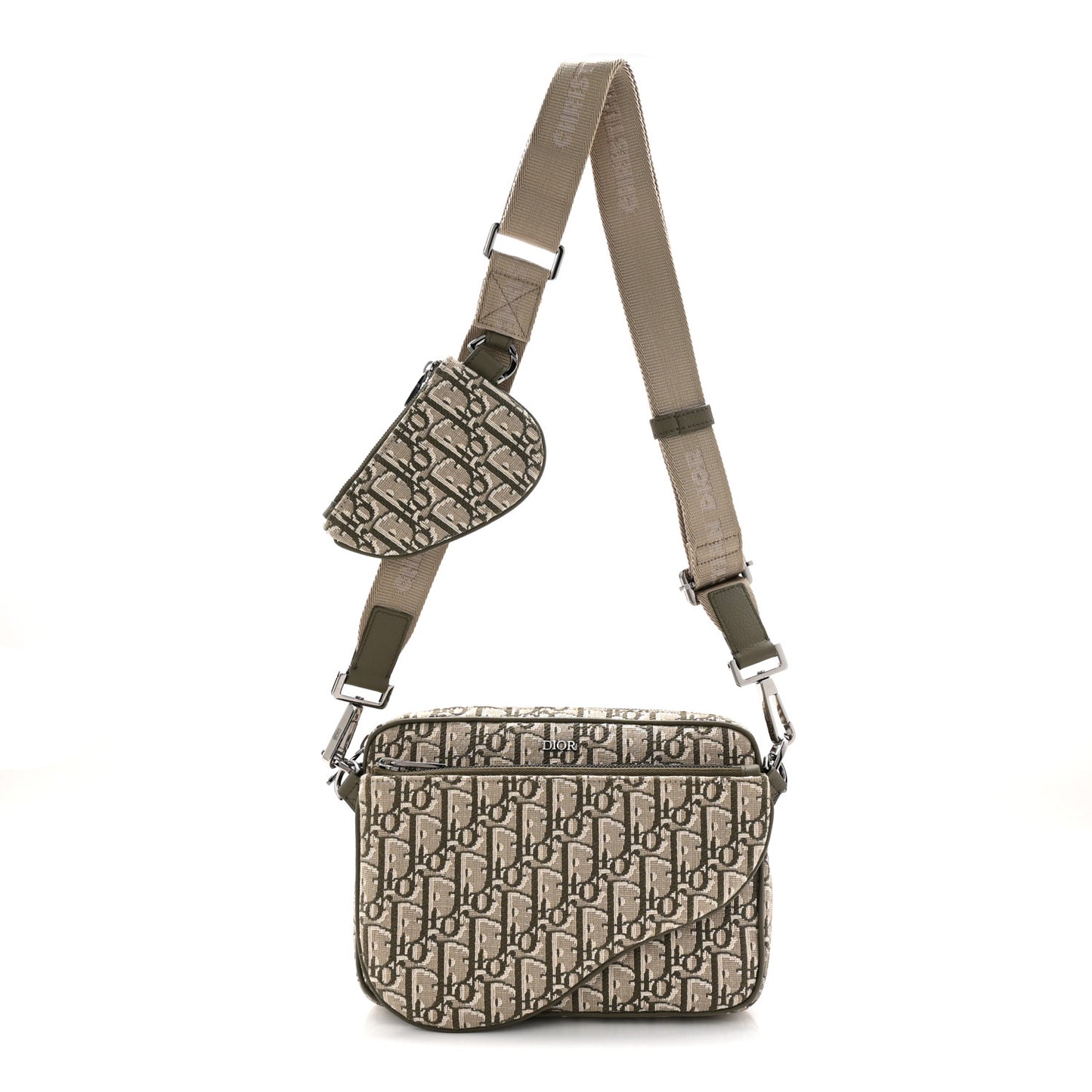 Oblique Saddle Triple Pouch Green