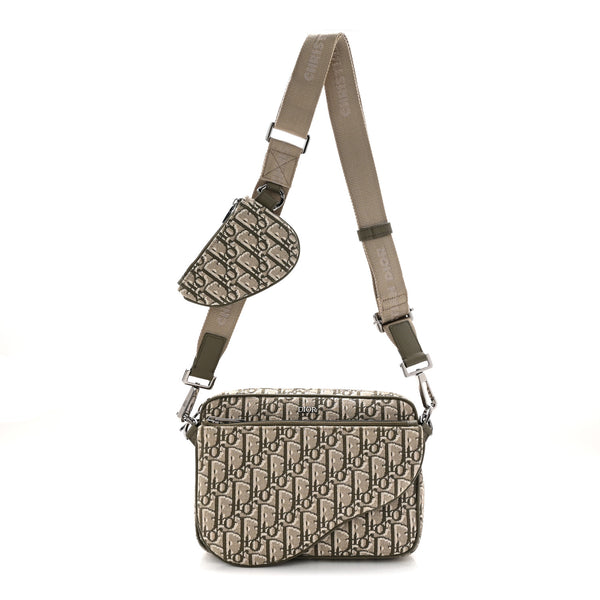 Christian Dior Oblique Saddle Triple Pouch Green 1840022