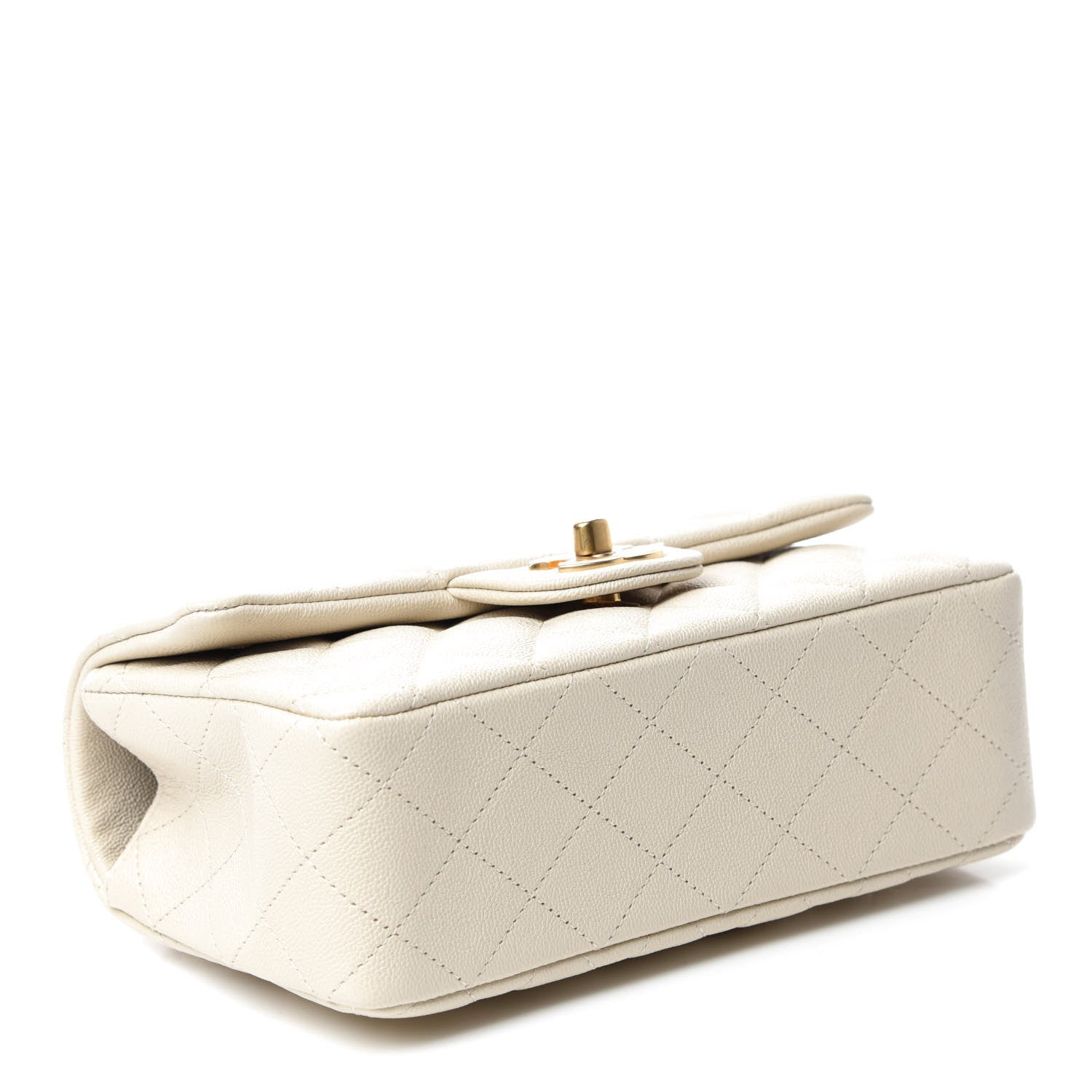 Chanel Caviar Quilted Mini Top Handle Rectangular Flap Beige 4 of 11
