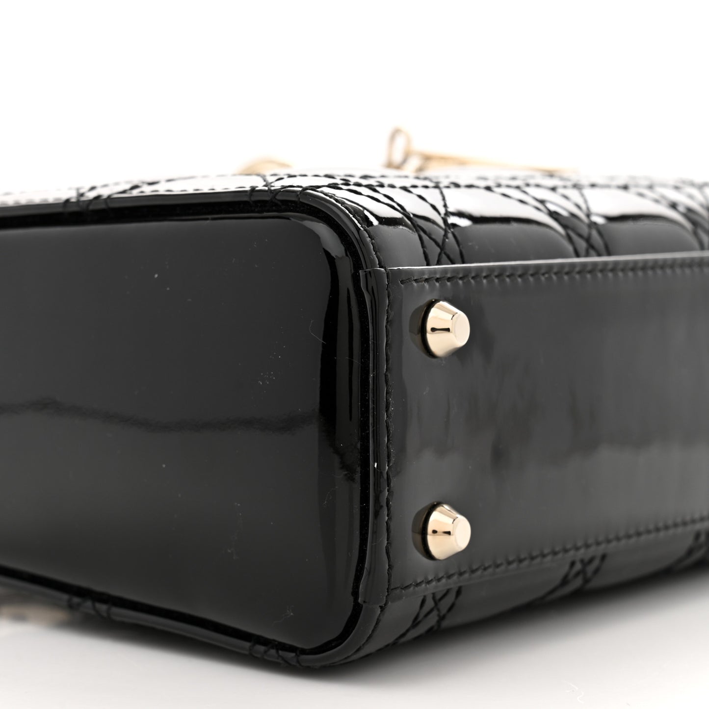 Patent Cannage Mini Lady Dior Black