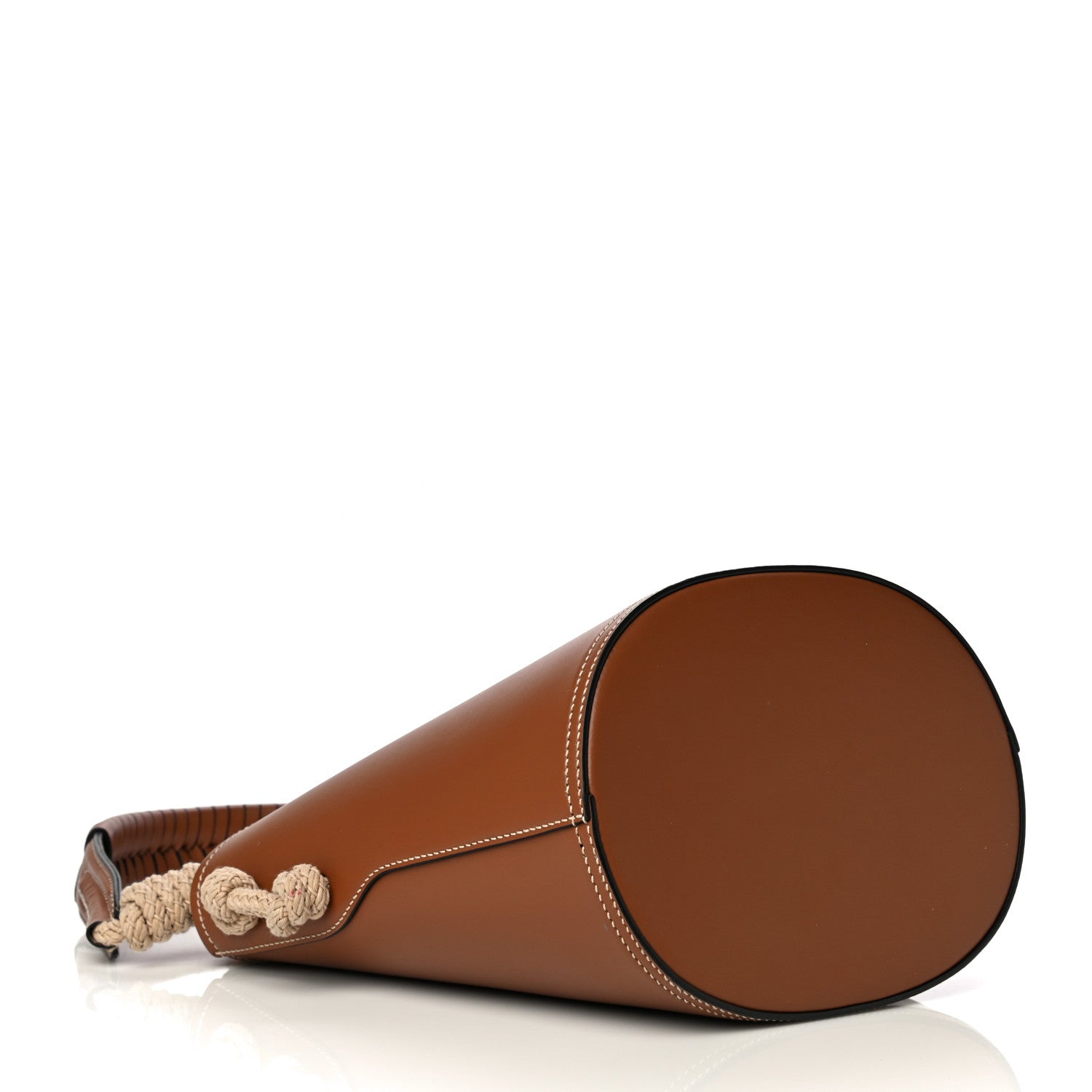 Prada City Calfskin Knotted Rope Bucket Bag Cognac 4 of 19