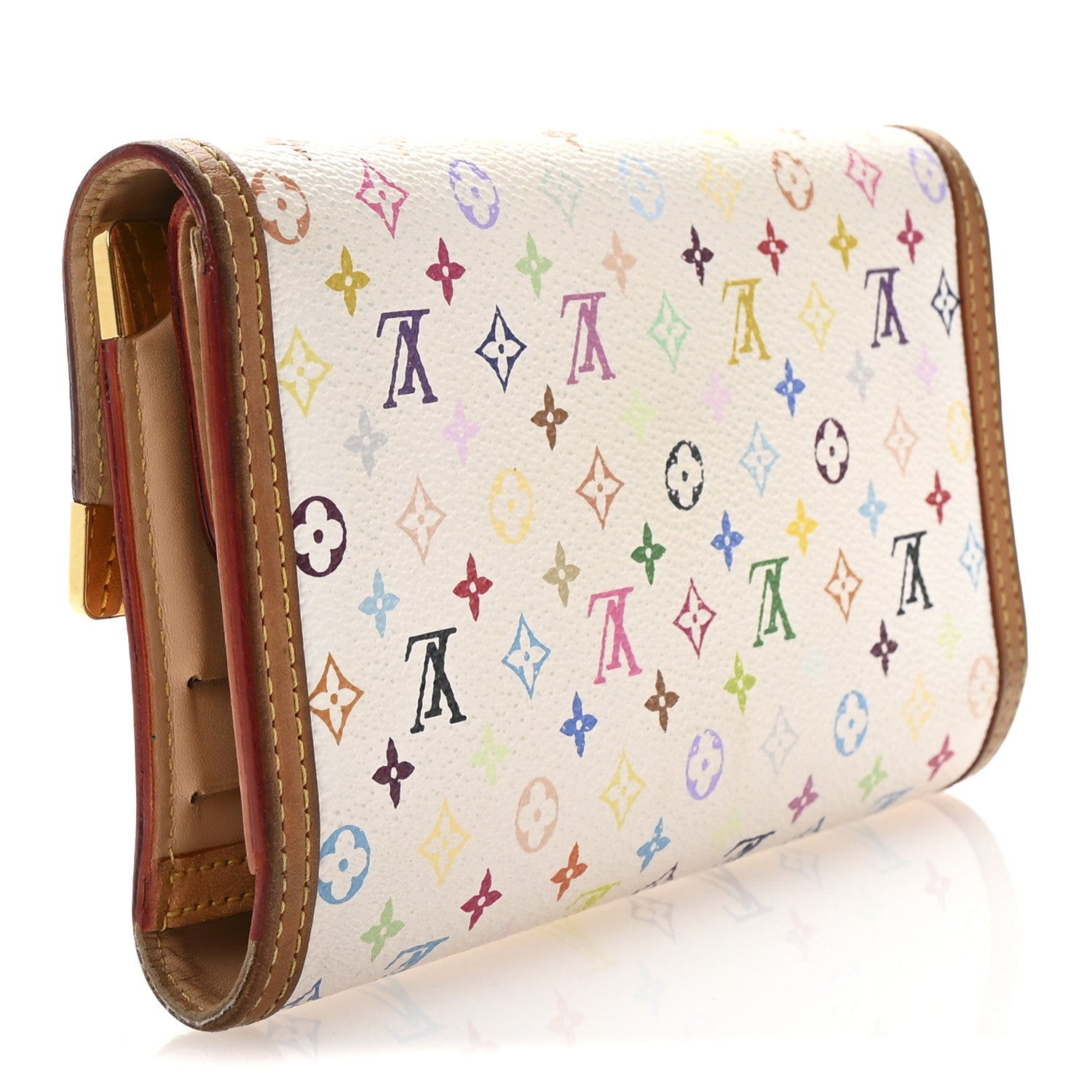 Louis Vuitton Monogram Multicolor Porte Tresor International Wallet White 3 of 6