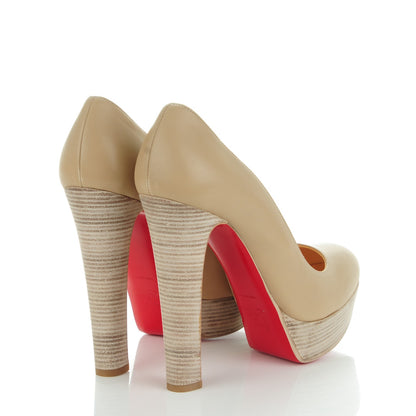 Christian Louboutin Calfskin Bibi 140 Pumps 39.5 Pomice Beige Grezzo 4 of 9