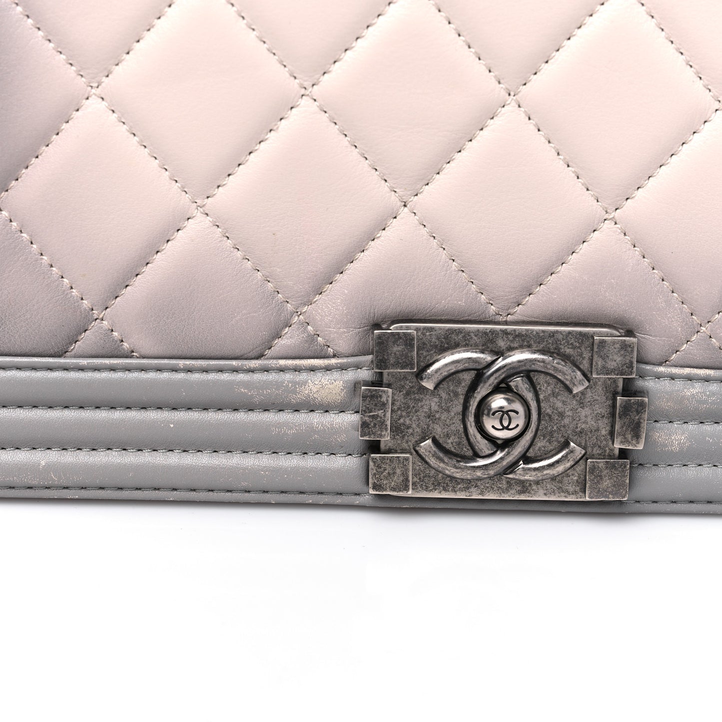 Calfskin Ombre Quilted New Medium Boy Flap Grey Beige