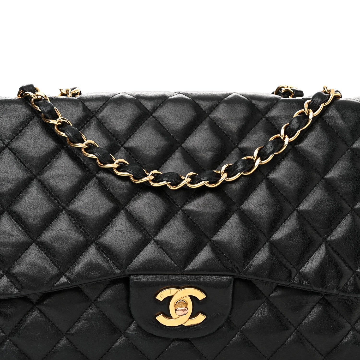 Chanel Lambskin Quilted Jumbo Single Flap Black 8 of 14