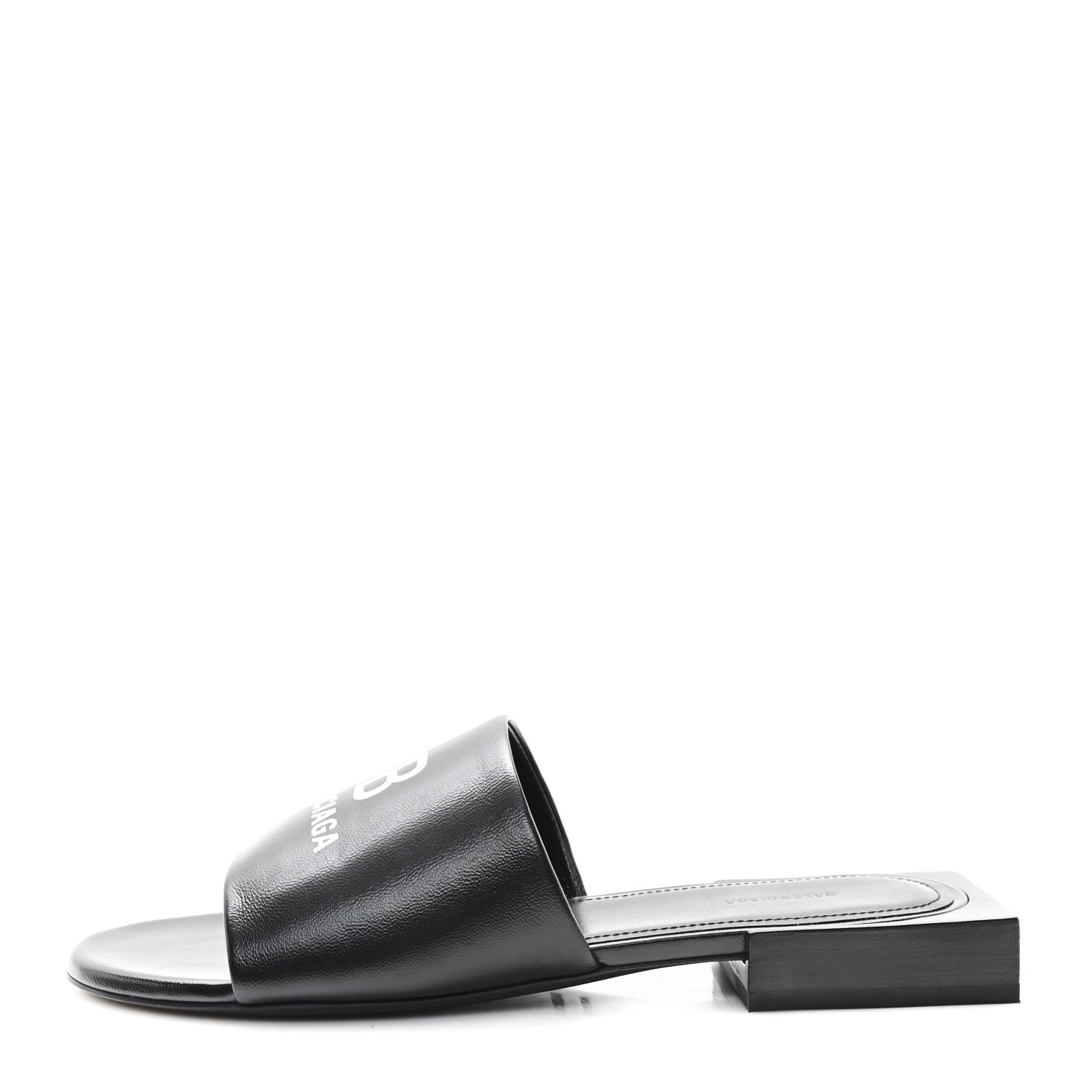 Balenciaga Nappa Soft Box Flat Sandals 36 Black White 1 of 10