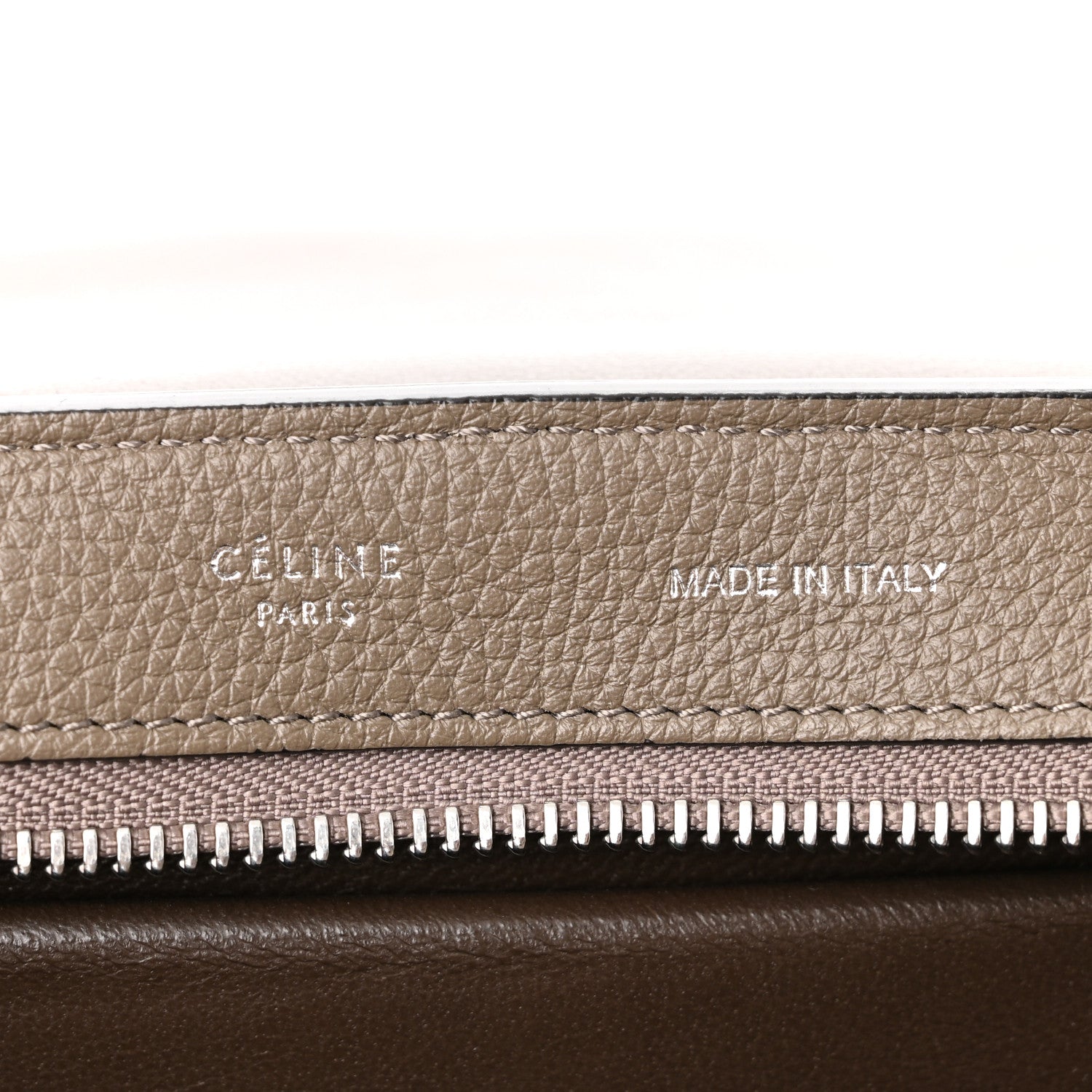Celine Drummed Calfskin Suede Small Trapeze Souris 6 of 9