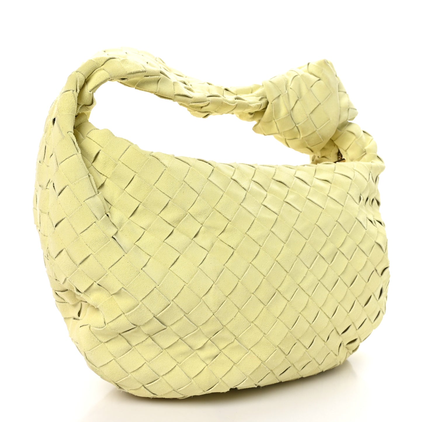 Suede Calfskin Intrecciato Teen Jodie Hobo Lemon Wash