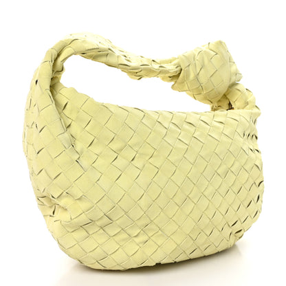 Bottega Veneta Suede Calfskin Intrecciato Teen Jodie Hobo Lemon Wash 3 of 9