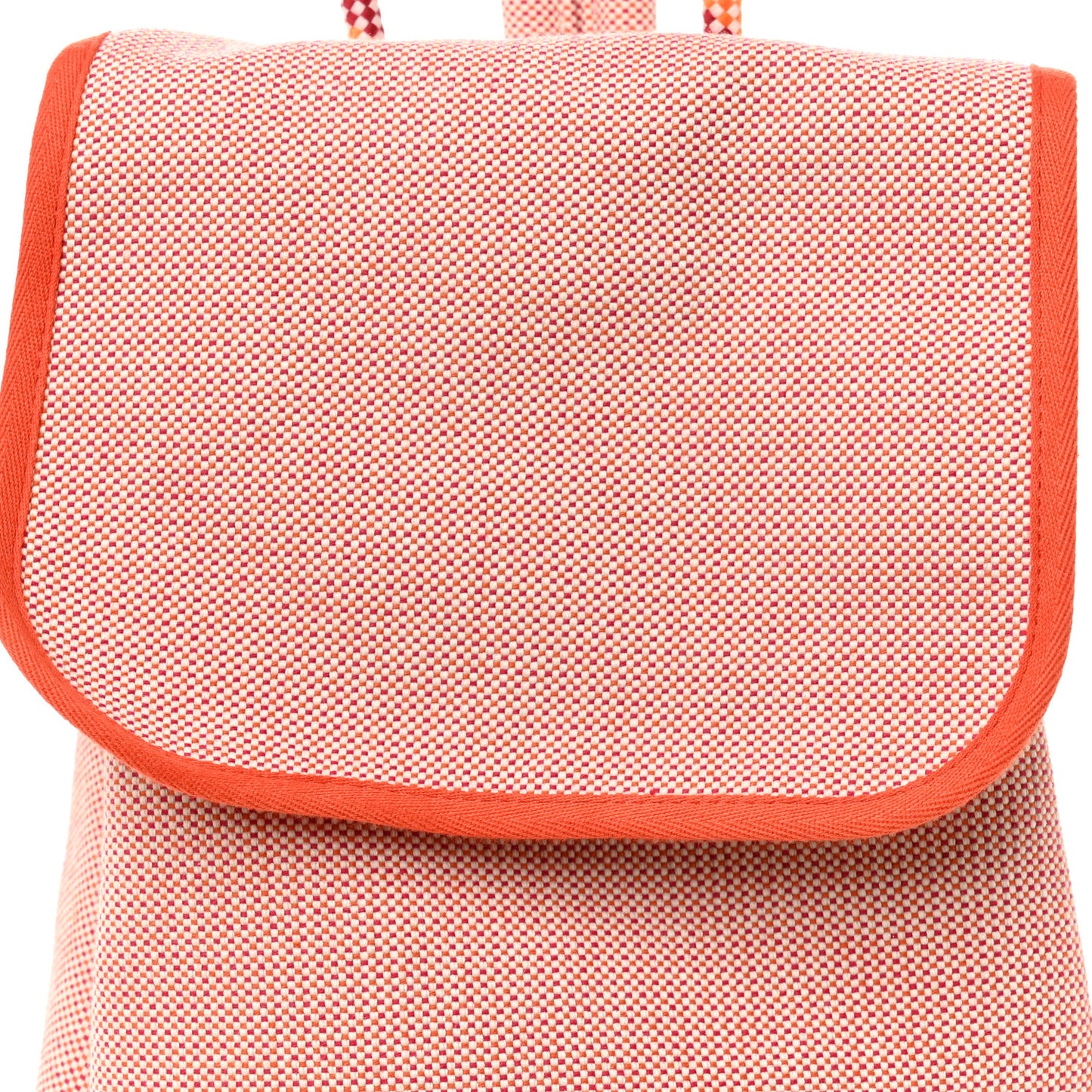 H Canvas Embroidered Les Cabanes Backpack Orange Framboise