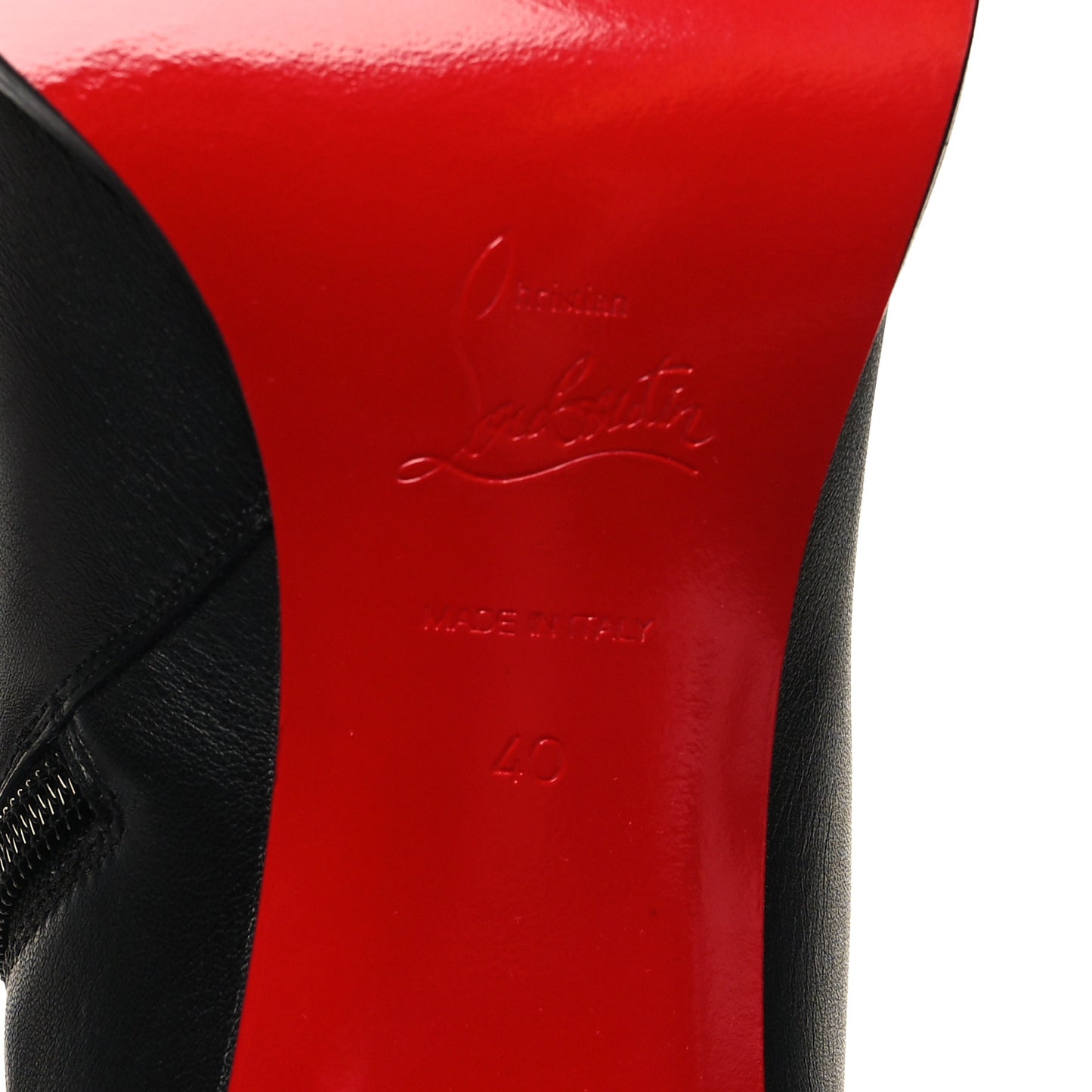 Calfskin Lock Booty 70 Ankle Boots 40 Black
