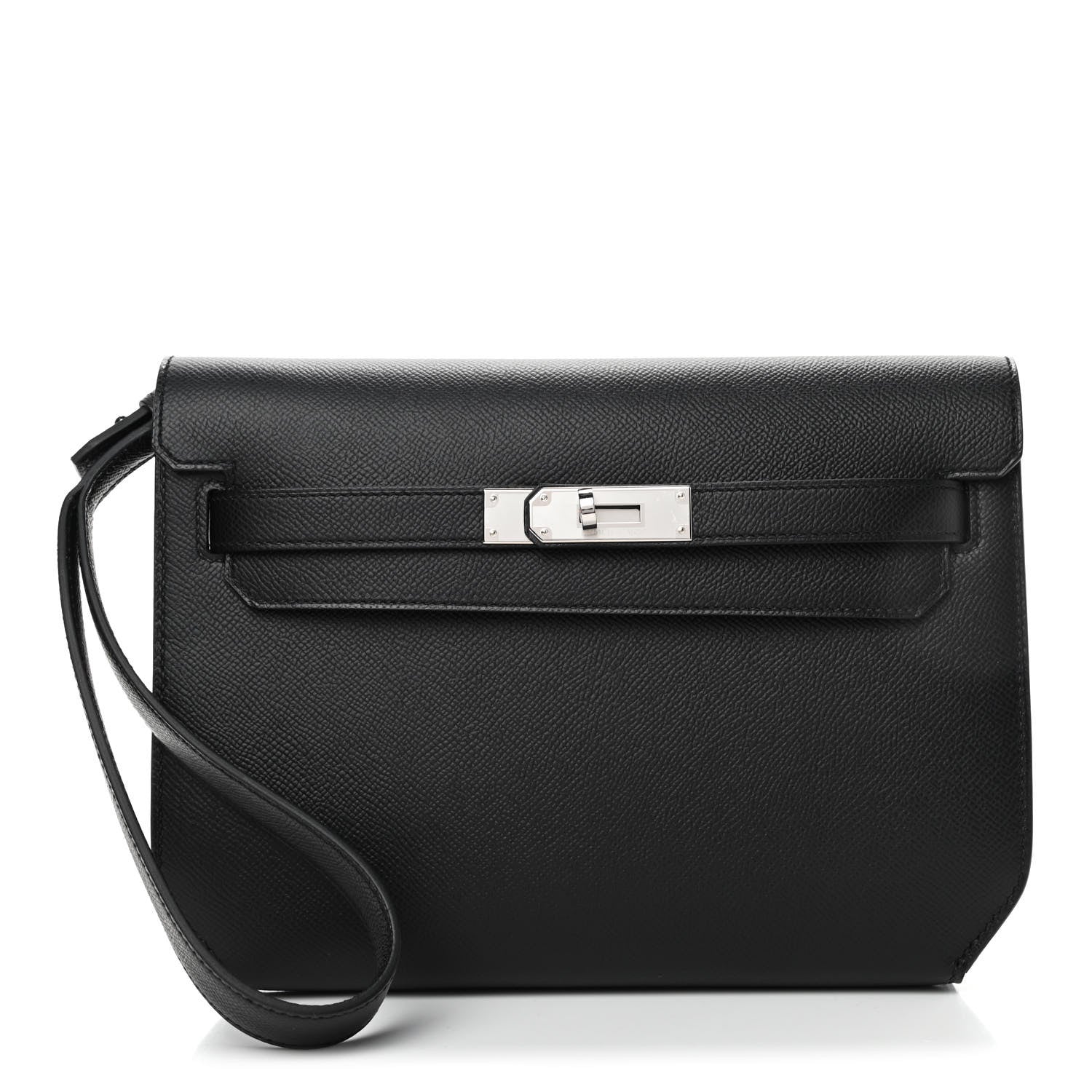 Hermes Epsom Kelly Depeches 25 Pouch Black 1 of 8