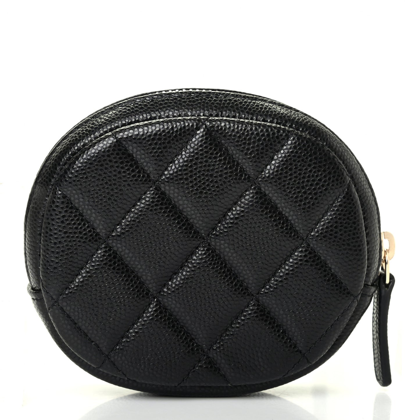 Caviar Quilted Zip Around Classic Coin Purse Black