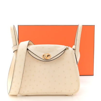 Hermes Ostrich Mini Lindy 20 Nata 14 of 14
