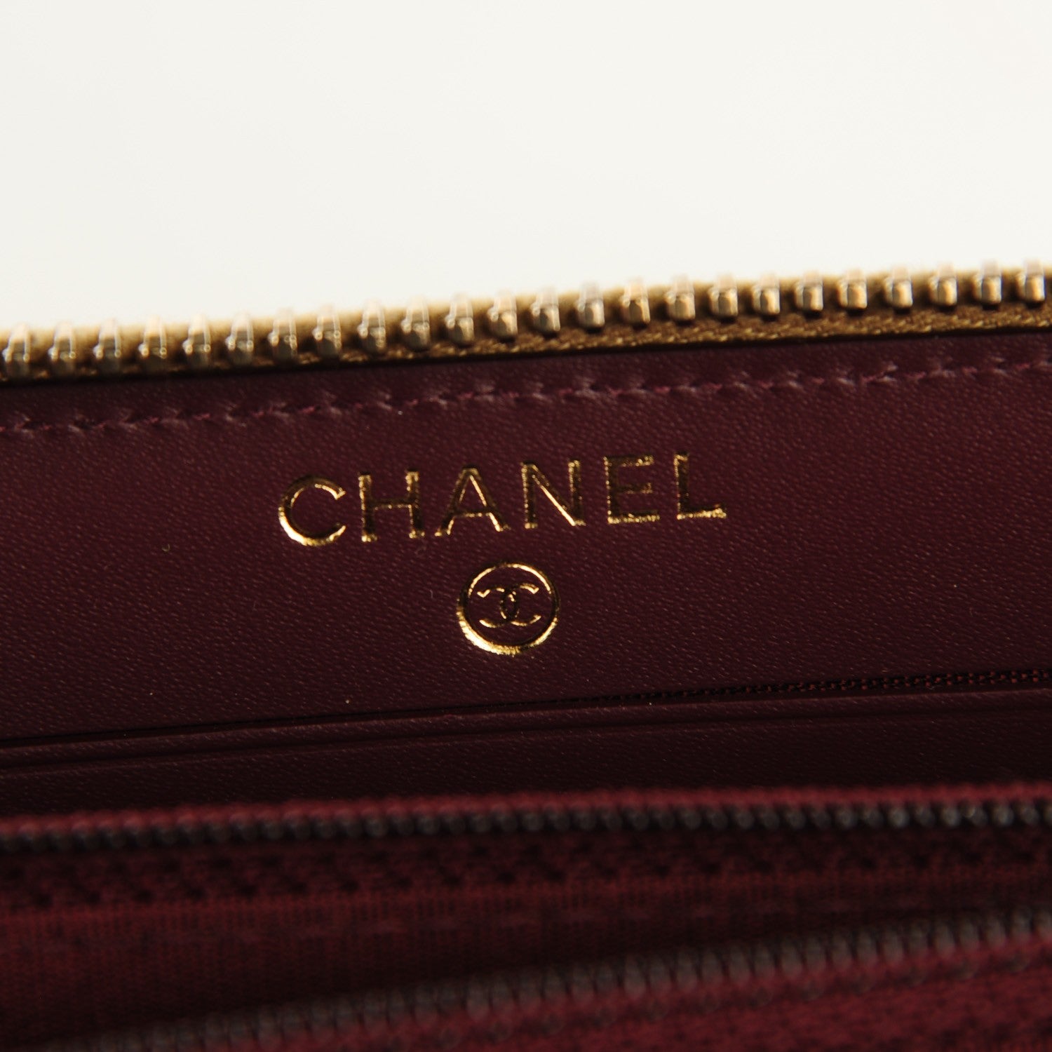 Chanel Metallic Calfskin Quilted Zip Around Wallet Gold 5 of 8