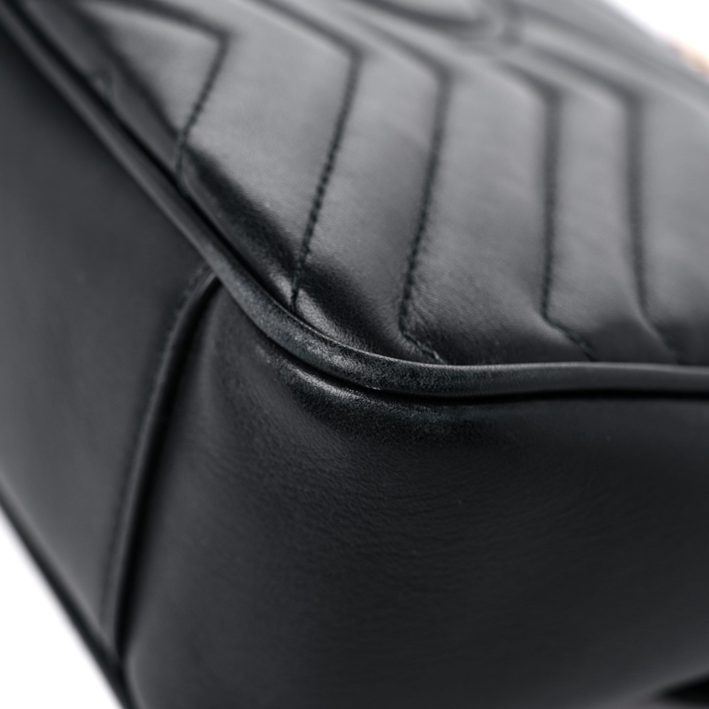 Calfskin Matelasse Small GG Marmont Shoulder Bag Black