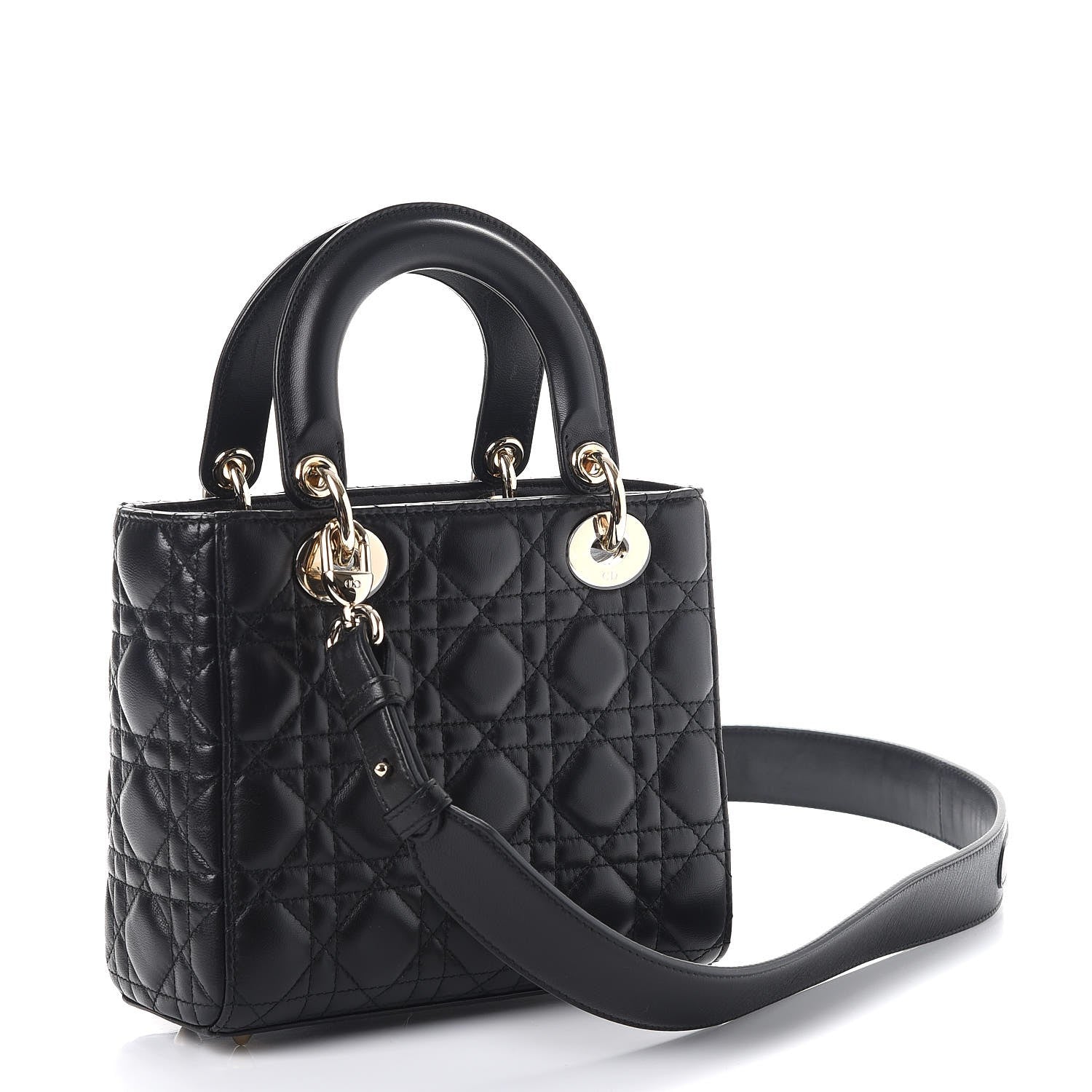 Christian Dior Lambskin Cannage Small Lucky Badges My Lady Dior Black 3 of 10
