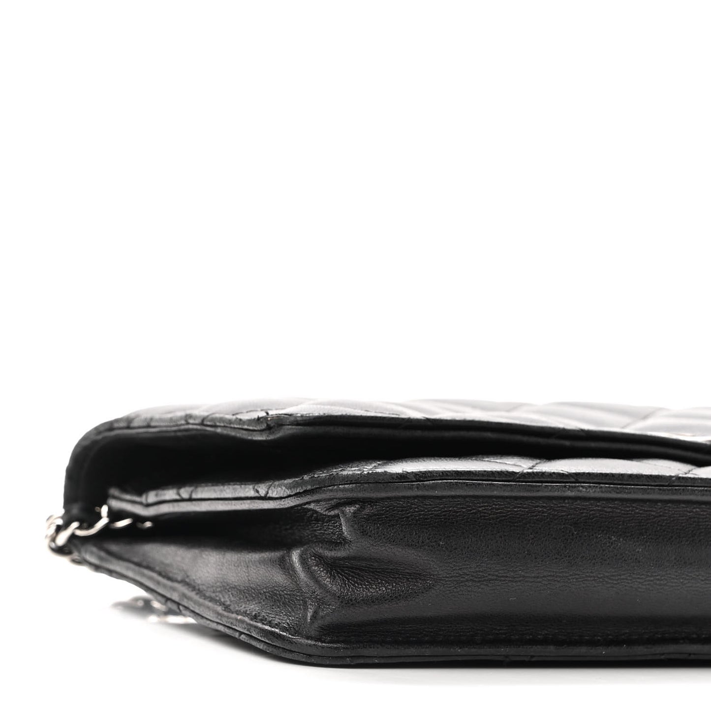 Lambskin Quilted Wallet On Chain WOC Black