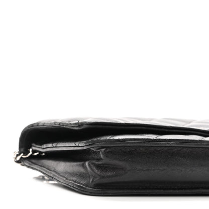 Chanel Lambskin Quilted Wallet On Chain WOC Black 10 of 14