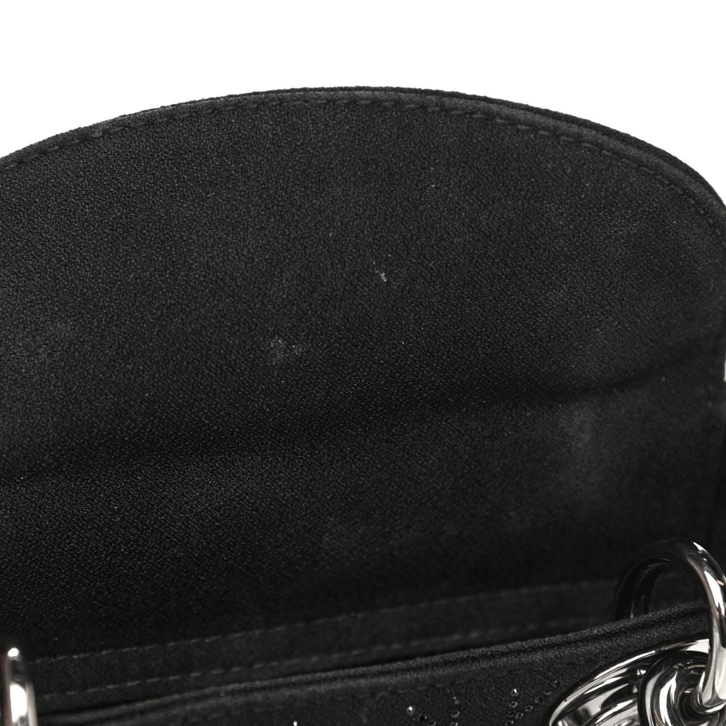 Canvas Studded Cannage Mini Lady Dior Black