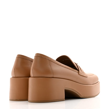 Chanel Calfskin CC Platform Loafers 39.5 Beige 4 of 11