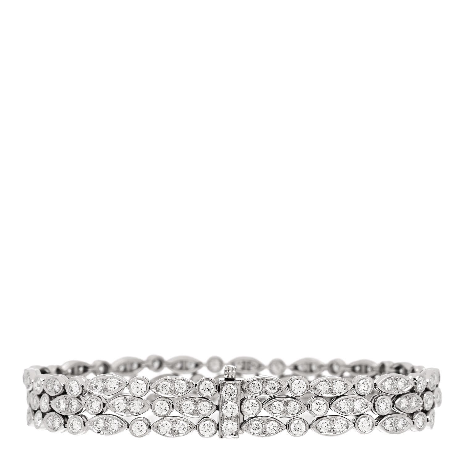 Tiffany Platinum Diamond Jazz Three Row Tennis Bracelet 2 of 4