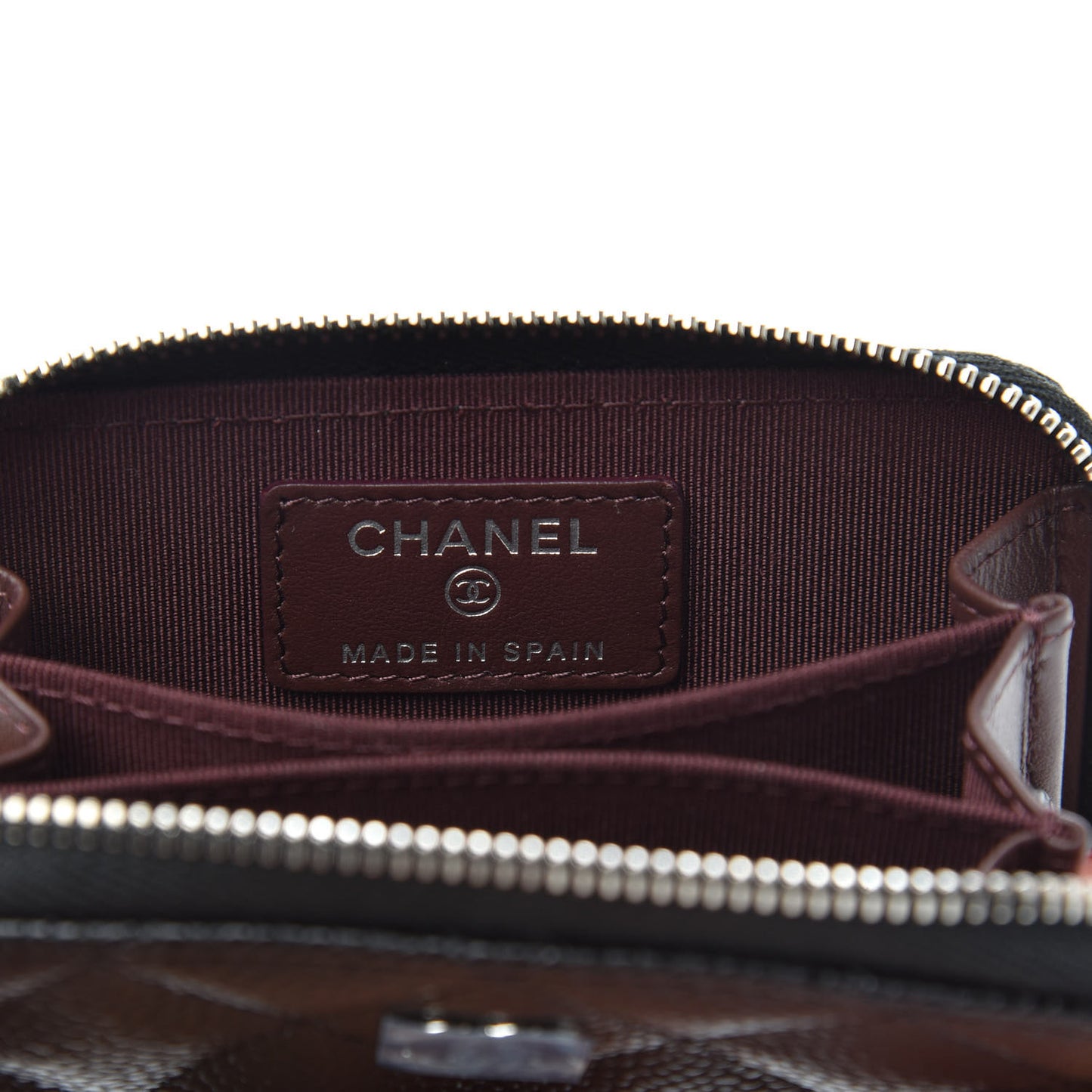 Caviar Quilted Zip Coin Purse Black