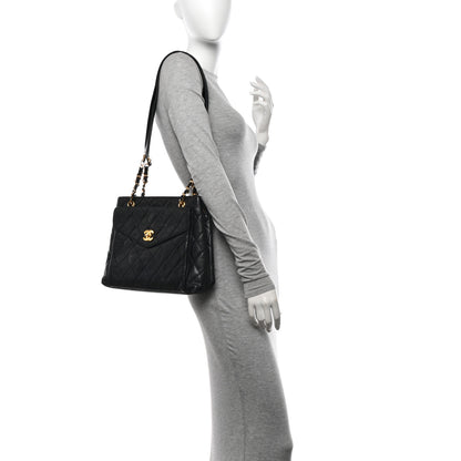 Chanel Caviar Quilted Pocket Shopping Tote Black 2 of 12