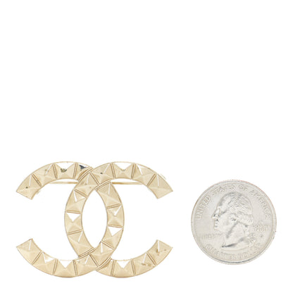Chanel Studded CC Pin Brooch Gold 2 of 5