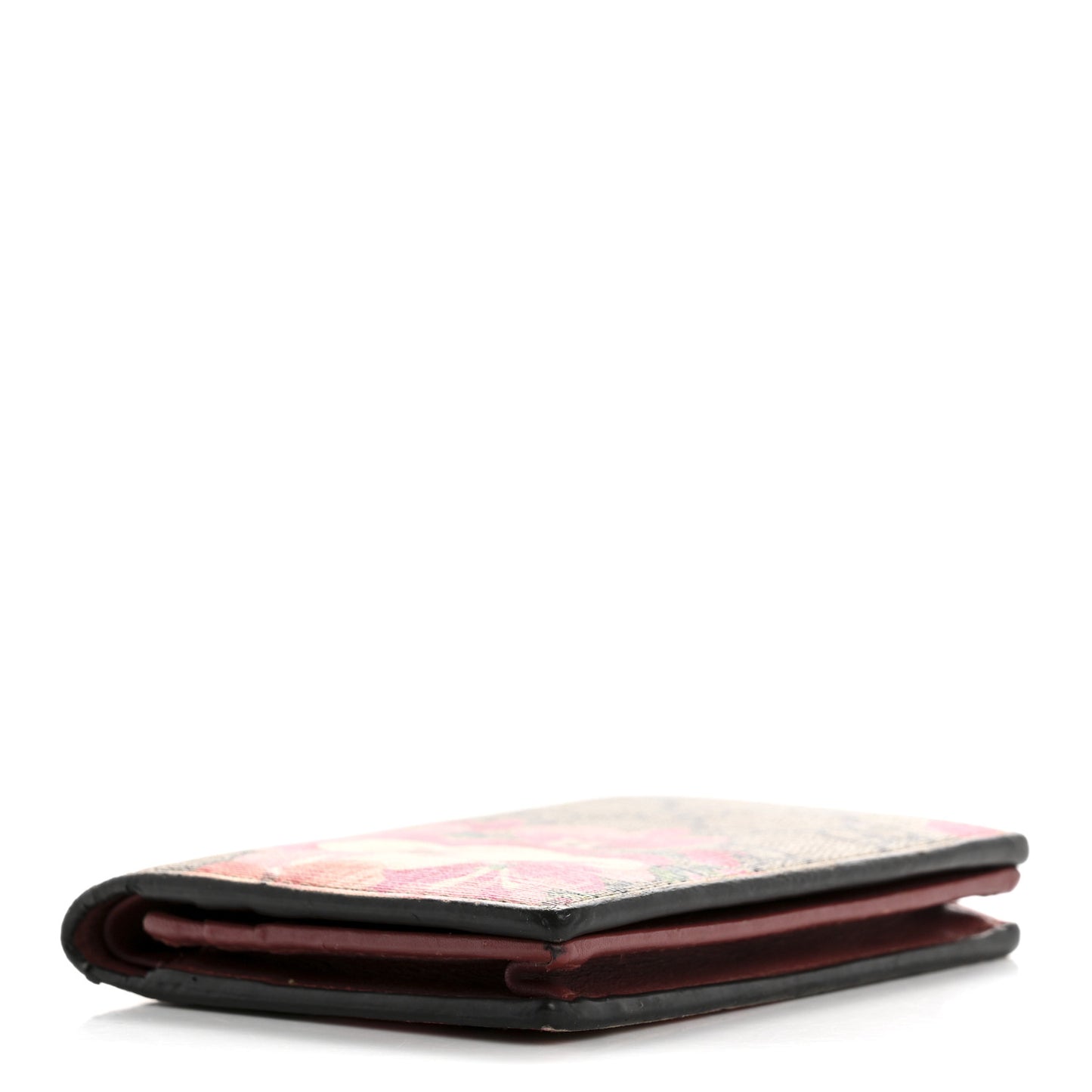 GG Supreme Monogram Blooms Card Case Beige Multicolor Dry Rose