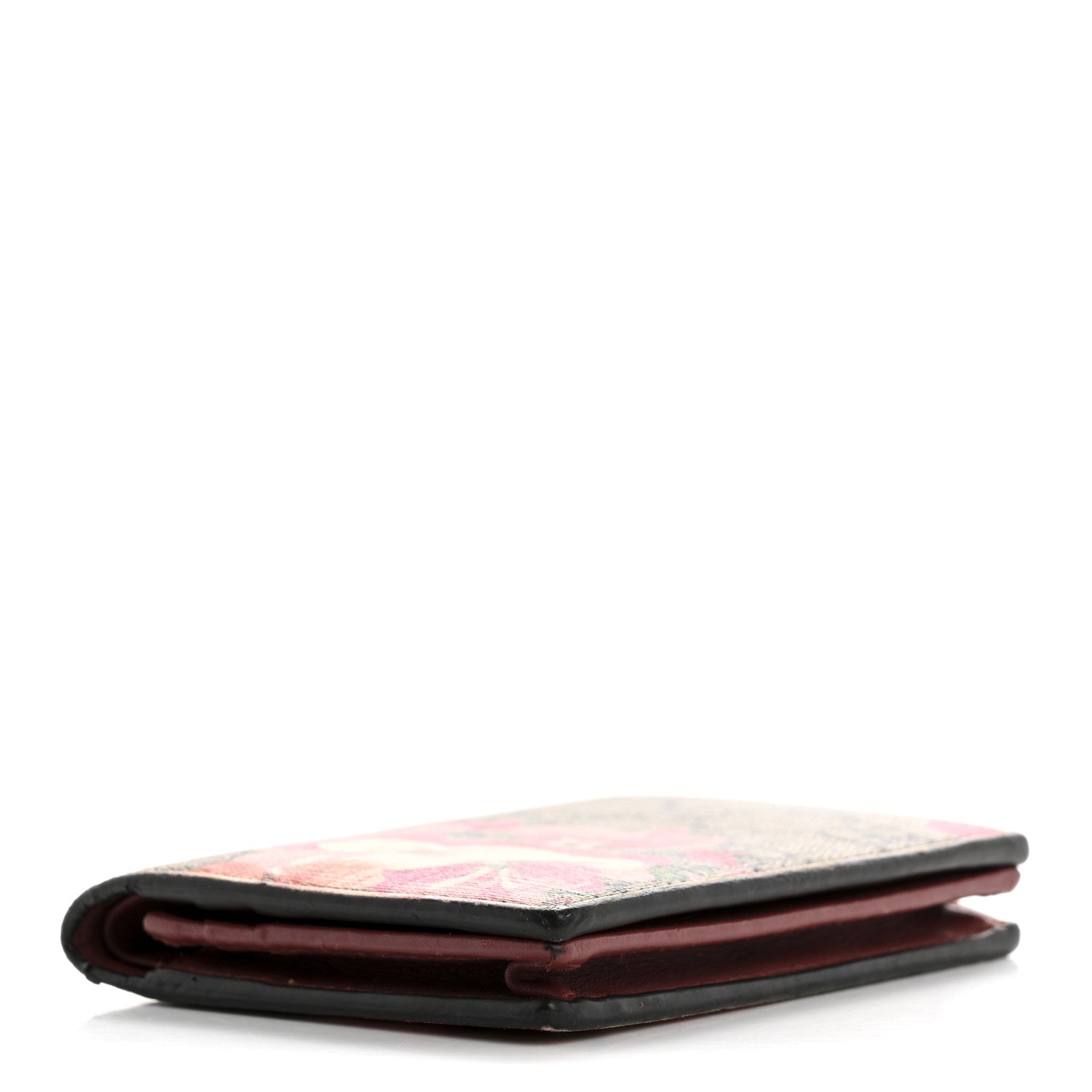 Gucci GG Supreme Monogram Blooms Card Case Beige Multicolor Dry Rose 4 of 11