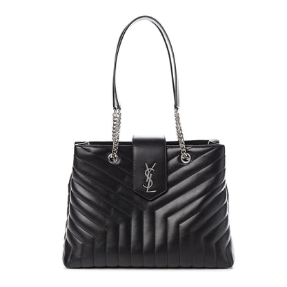 Saint Laurent Calfskin Y Quilted Monogram Large Loulou Shopper Black 1 of 11