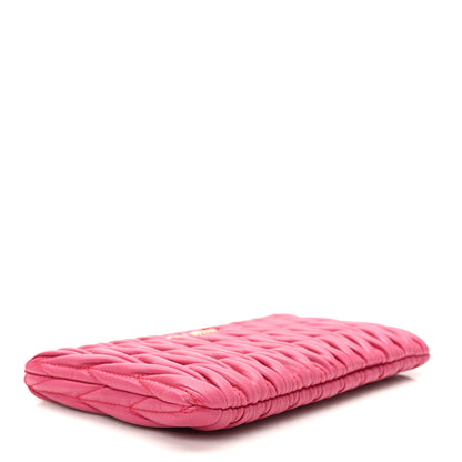 Miu Miu Nappa Matelasse Quilted Zip Wallet Magenta 4 of 8