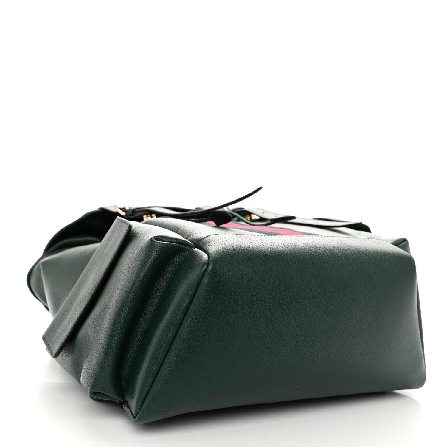 Gucci Grained Calfskin Medium Ophidia Double Buckle Backpack Green 4 of 9