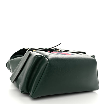 Gucci Grained Calfskin Medium Ophidia Double Buckle Backpack Green 4 of 9