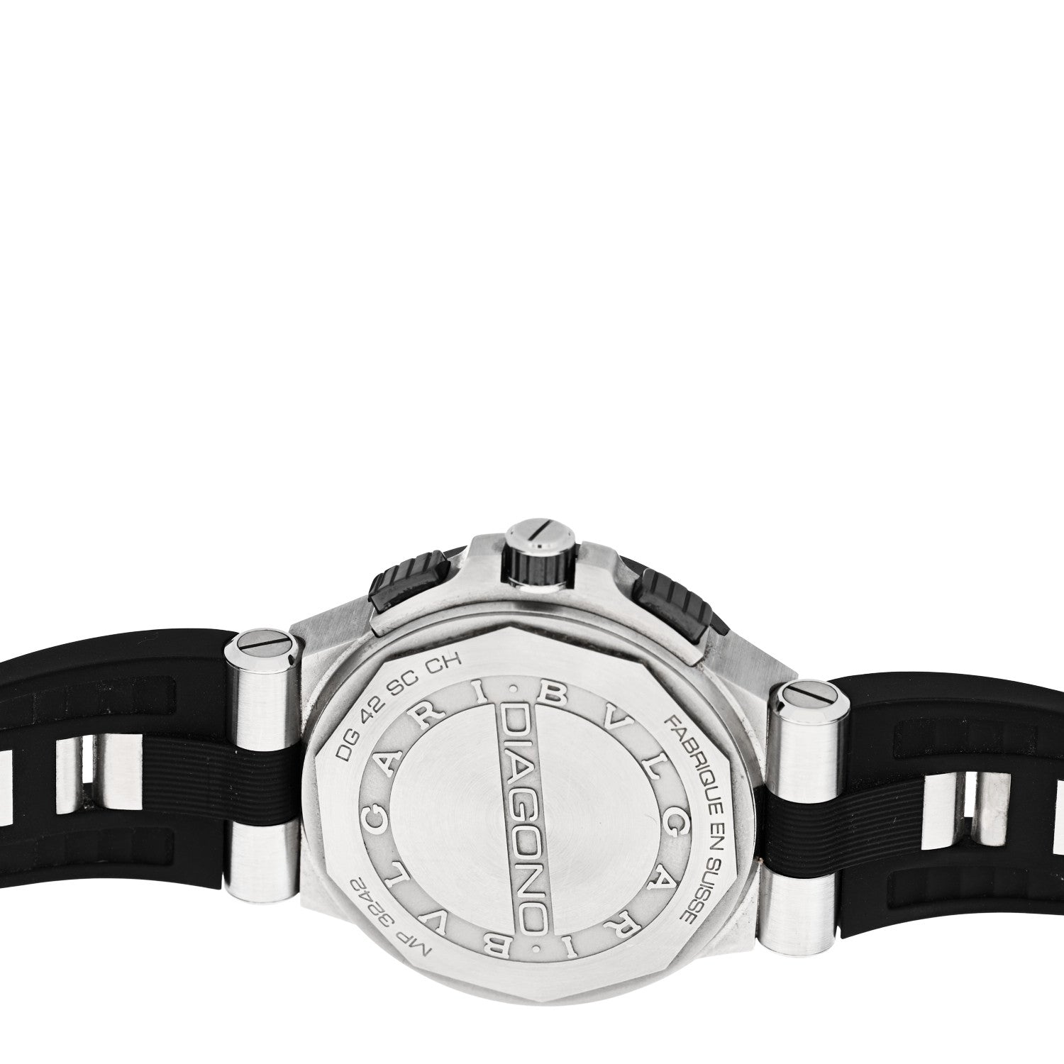 Bulgari Stainless Steel Rubber 42mm Diagono Chronograph Automatic Watch Black 4 of 5