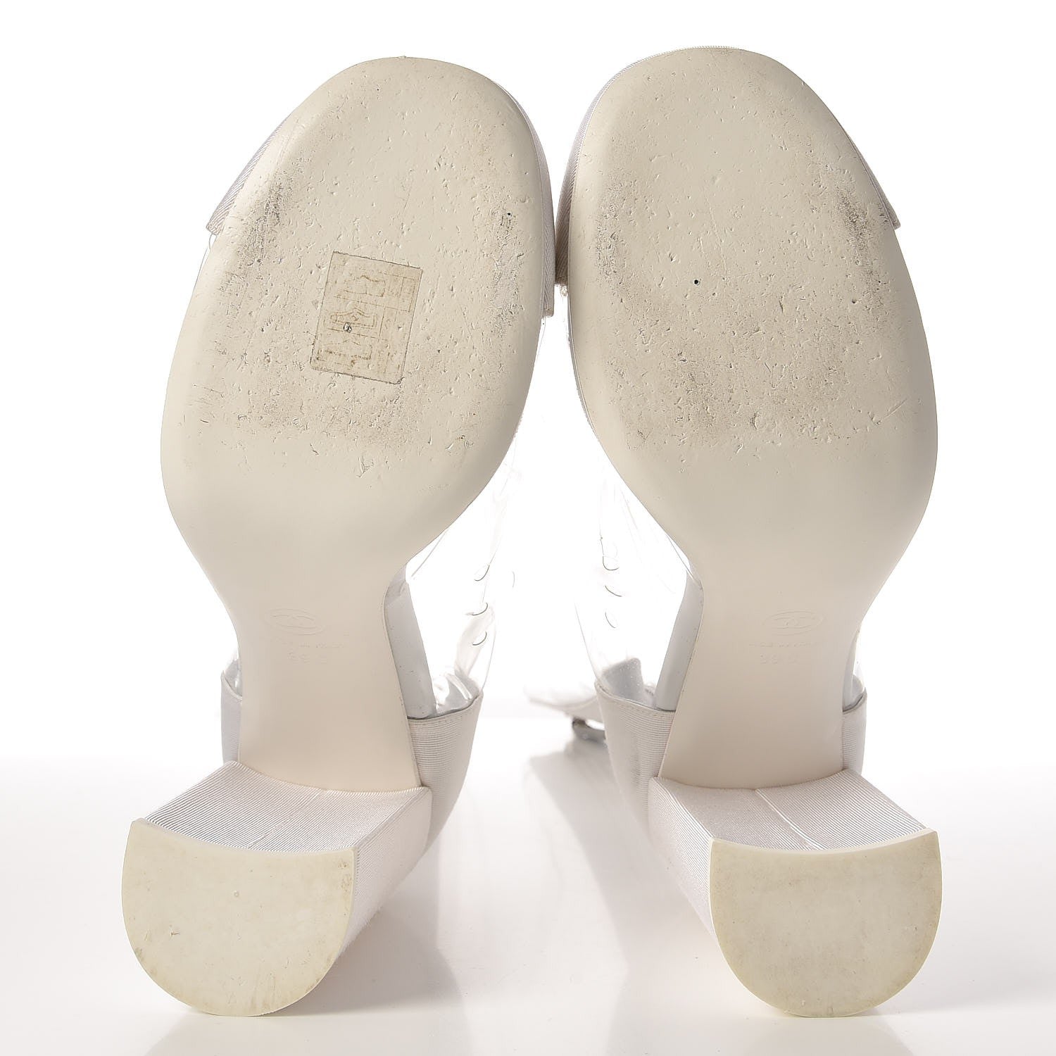 Chanel PVC Grosgrain High Boots 39 Transparent White 274835