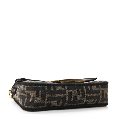 Fendi Fabric Jacquard FF 1974 Mini Baguette Tobacco Moro Black 4 of 10