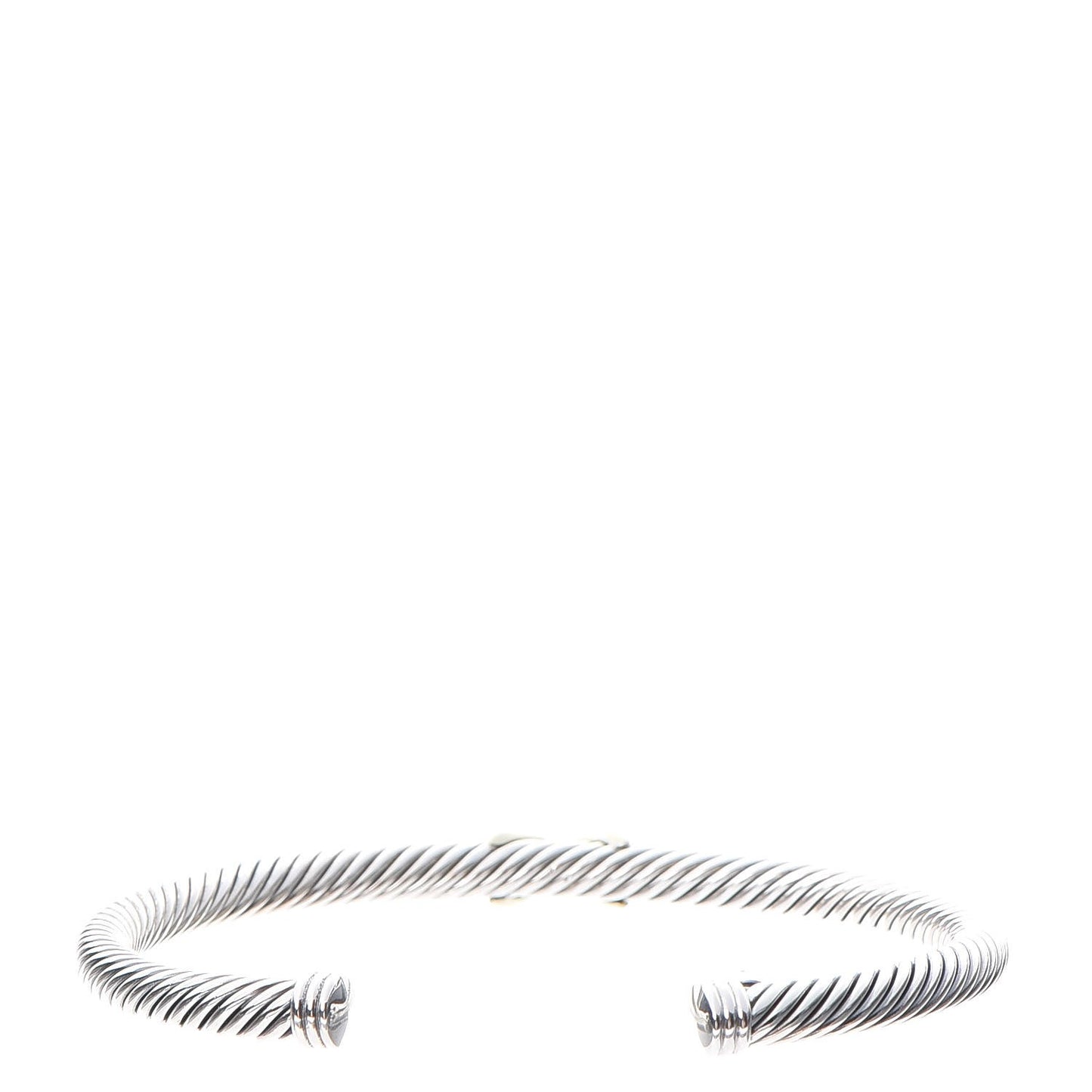 Sterling Silver 18K Yellow Gold 4mm X Station Cable Bracelet