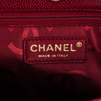 Chanel Caviar CC Stitched Tote Red 6 of 10