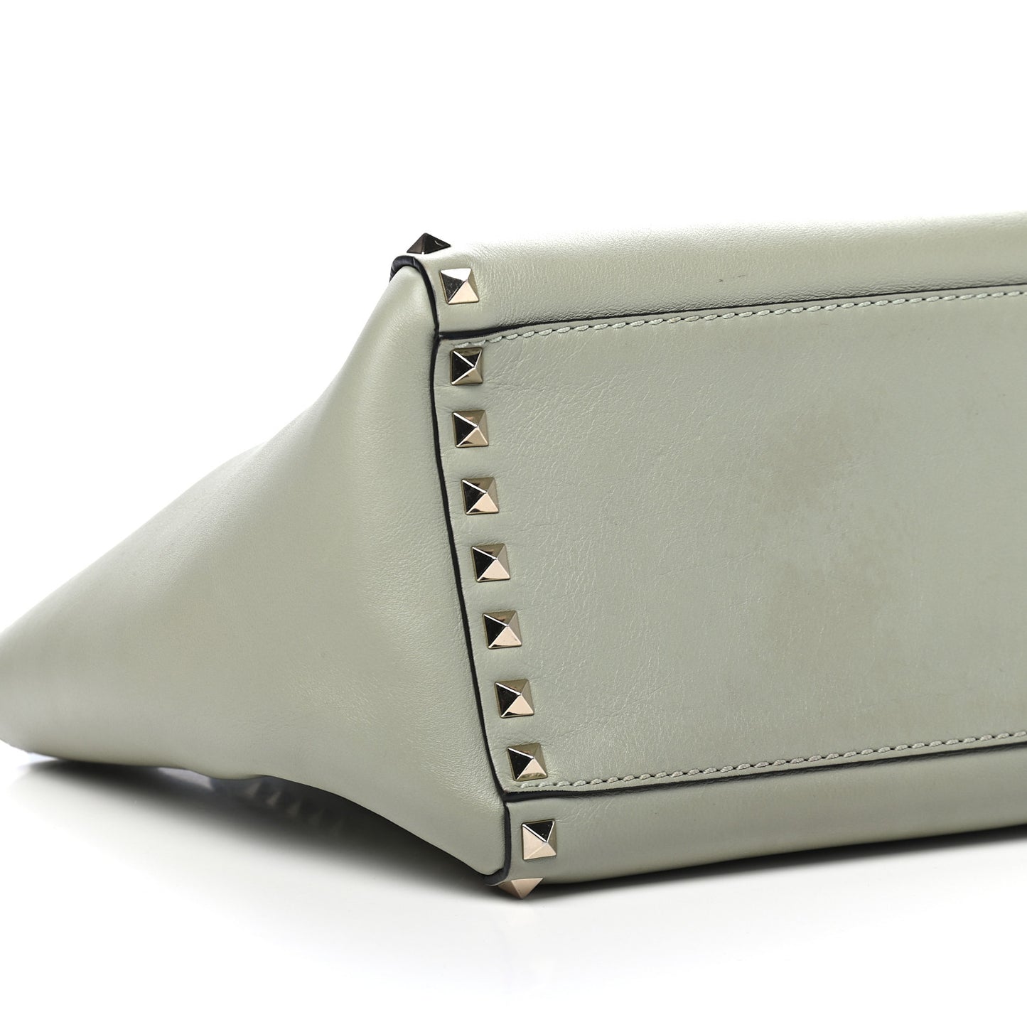 Vitello Small Rockstud Double Handle Tote Green Tea Sorbet