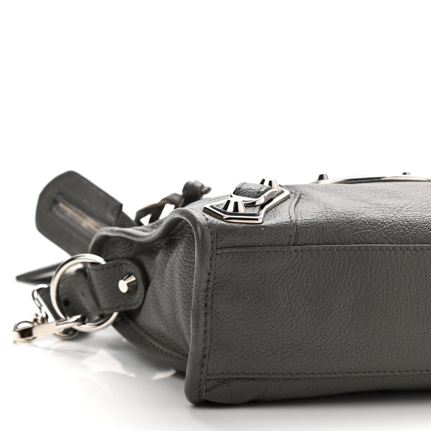 Balenciaga Chevre Silver Metallic Edge Hardware Mini City Gris Acier 9 of 10