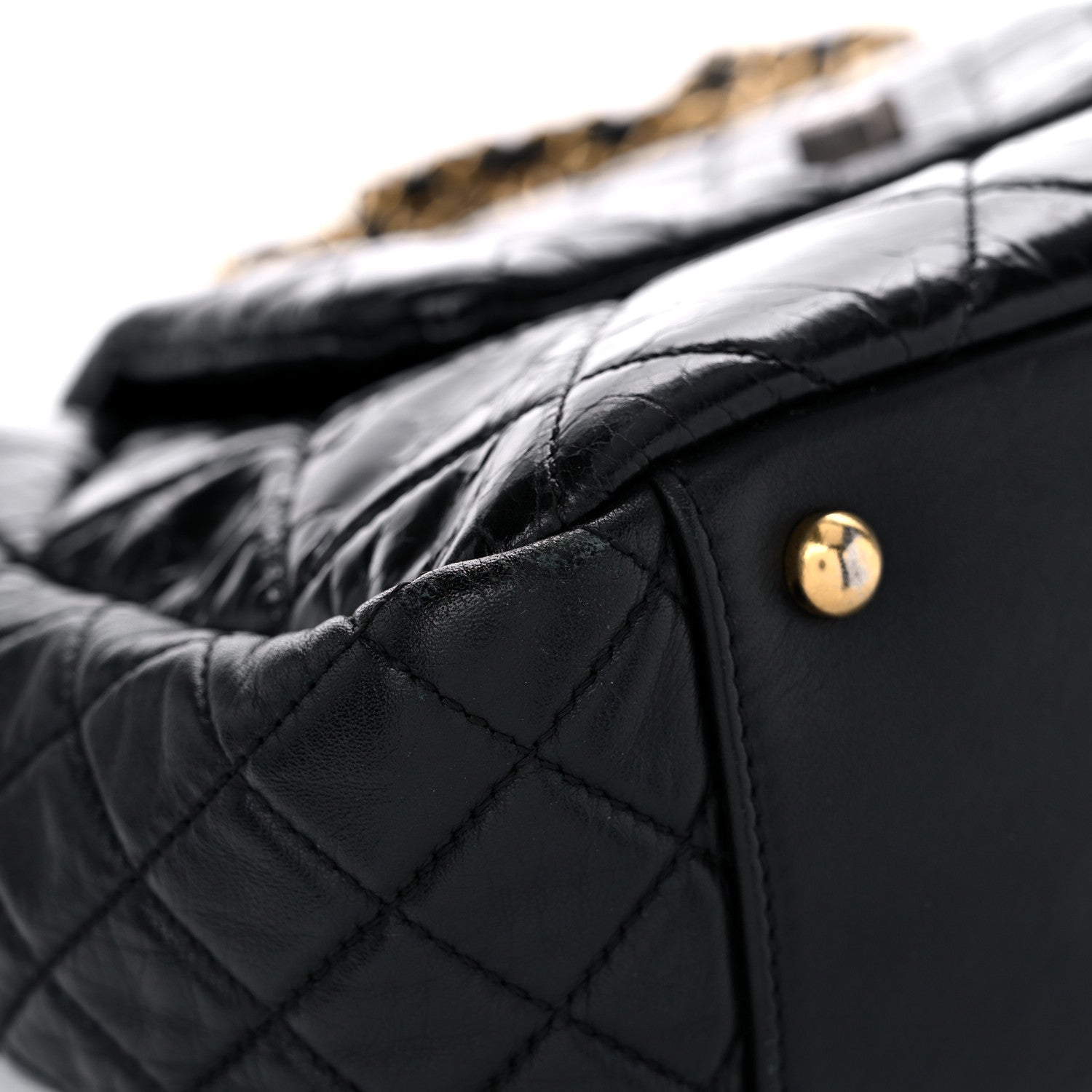 Chanel Glazed Crinkled Calfskin Medium East West Flap Black 8 of 15