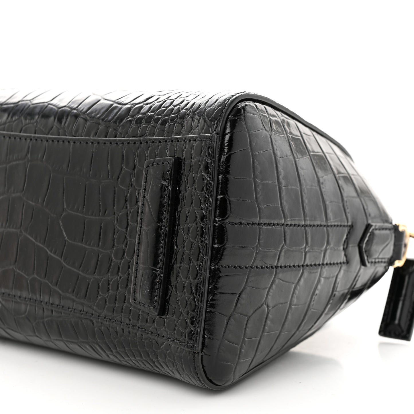 Calfskin Crocodile Embossed Mini Antigona Black