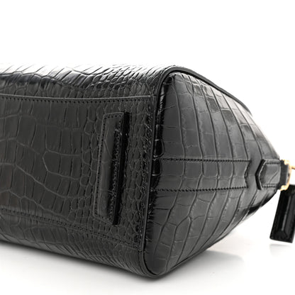 Givenchy Calfskin Crocodile Embossed Mini Antigona Black 10 of 11