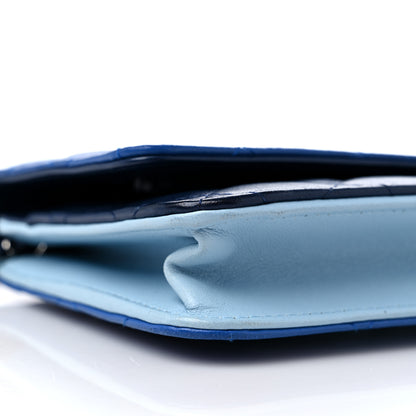 Chanel Lambskin Quilted Tri-Color Wallet On Chain WOC Dark Blue 9 of 11