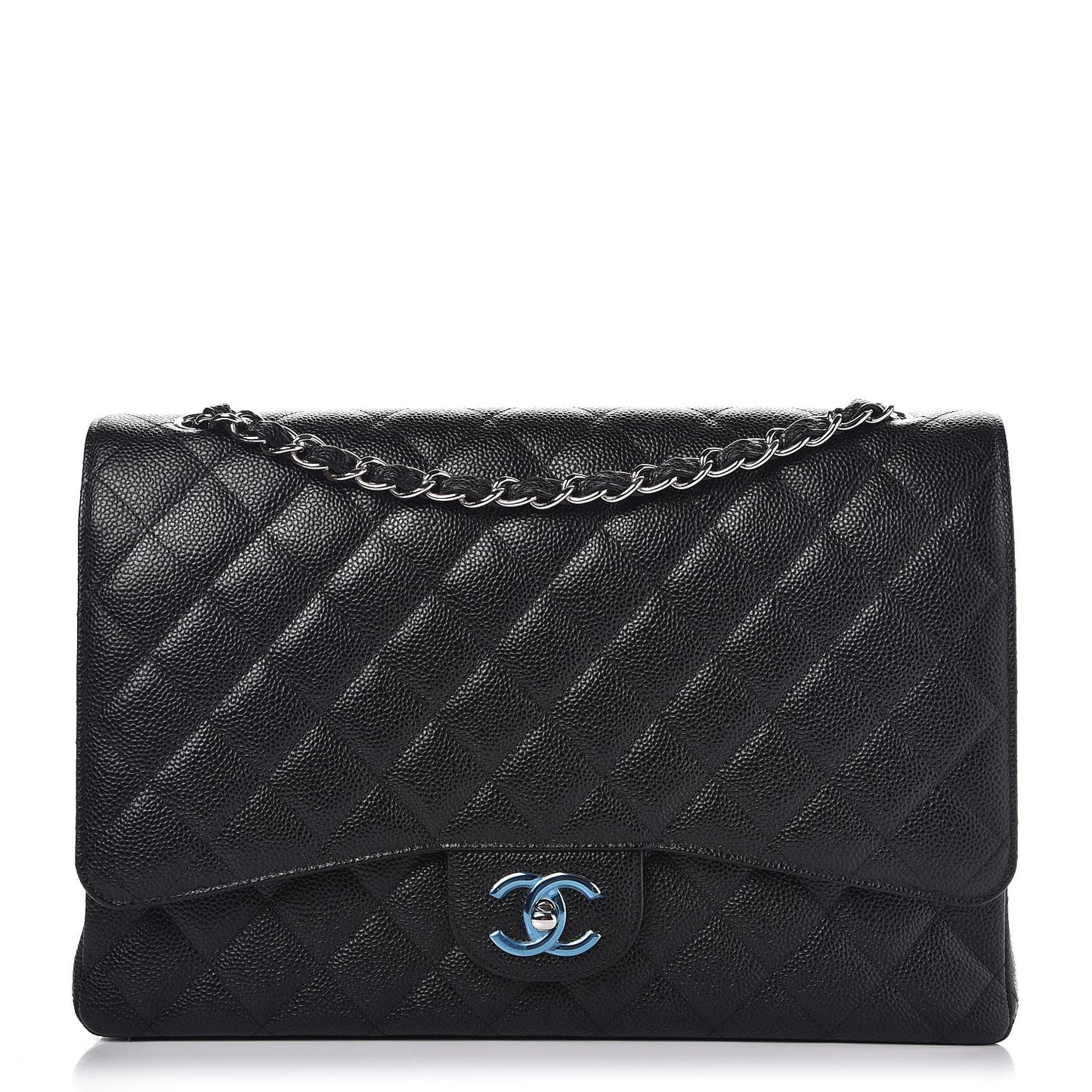 Caviar Quilted Maxi Double Flap Black