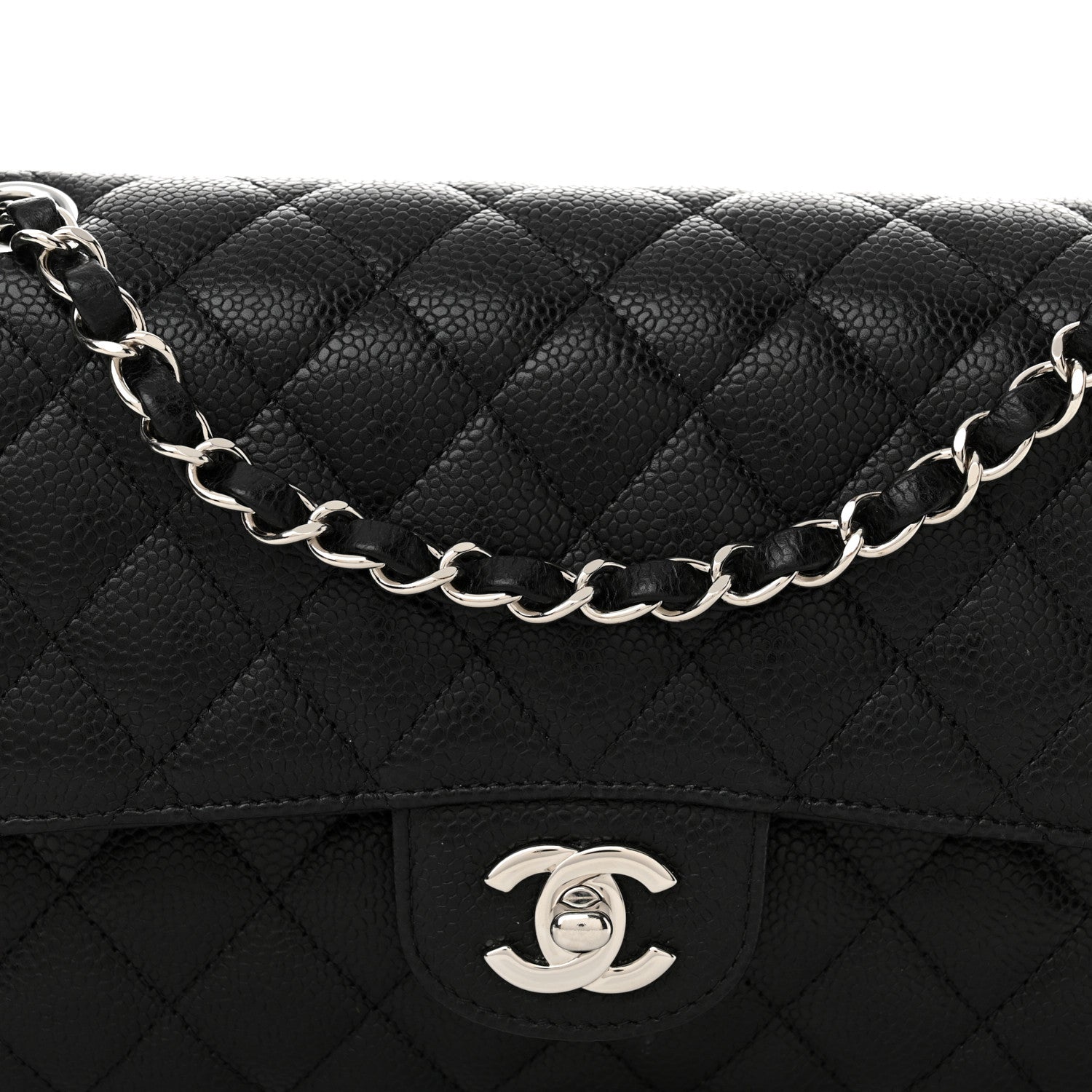 Chanel Caviar Quilted Medium Double Flap Black 8 of 12